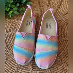 TOMS Kids Multicolor Pastel Ombre Sparkly Slip-Ons